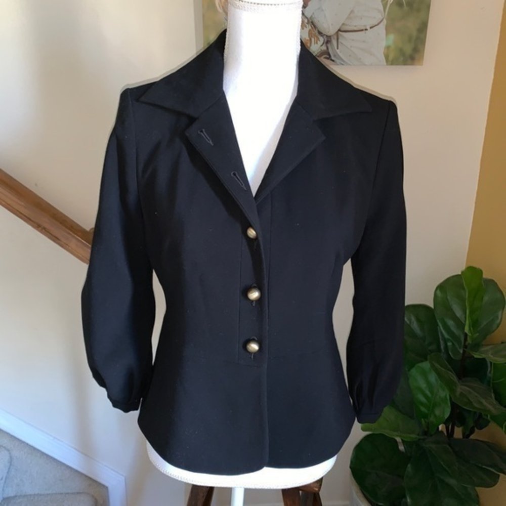 CAbi 3027 Abbott black jacket‎ lined 3/4 sleeve 4